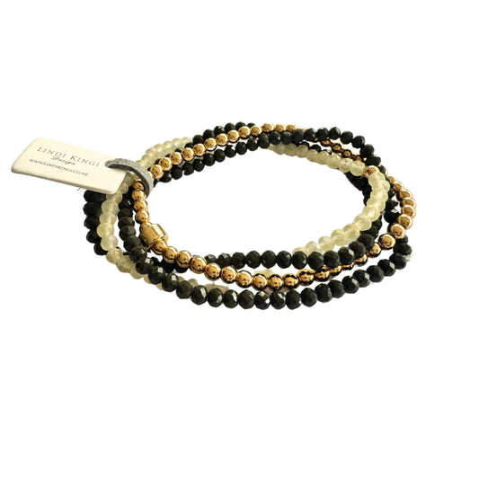 Beaded Bracelet Set  | Olive, Matte & Gold