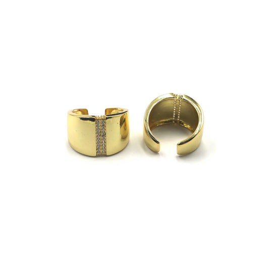 Wide Pave Ring | Gold
