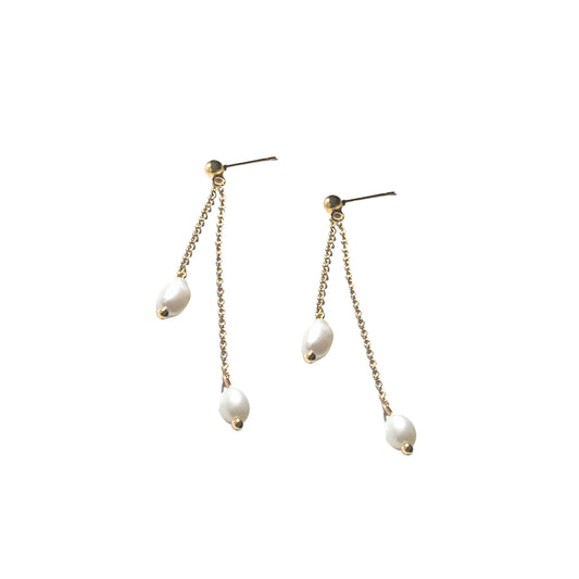 Yours Truly Earrings | Gold and Pearl