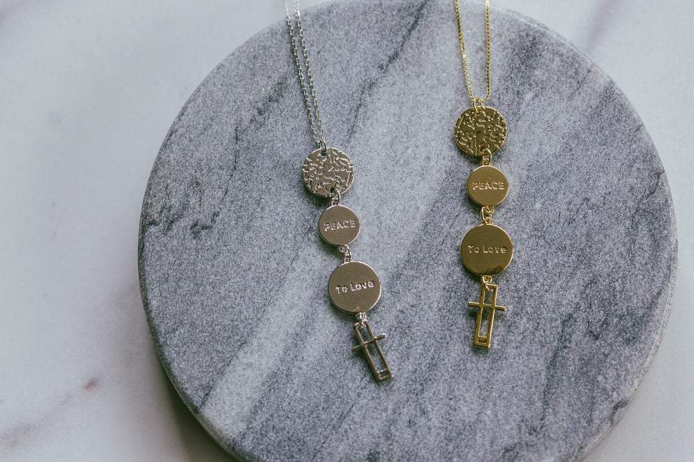 Peace Drop Necklace | Gold by Lindi Kingi Design shop online now