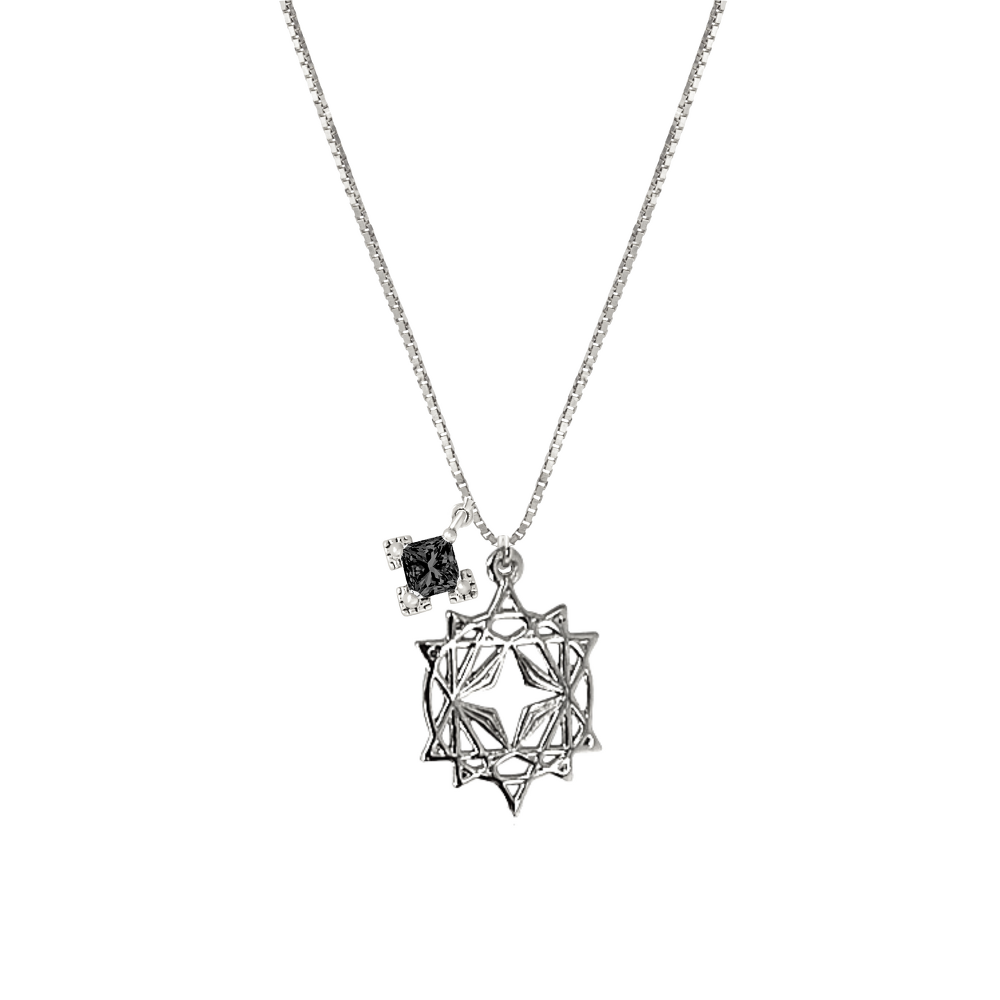 Starseed Mini with Black Embellishment Necklace | Silver