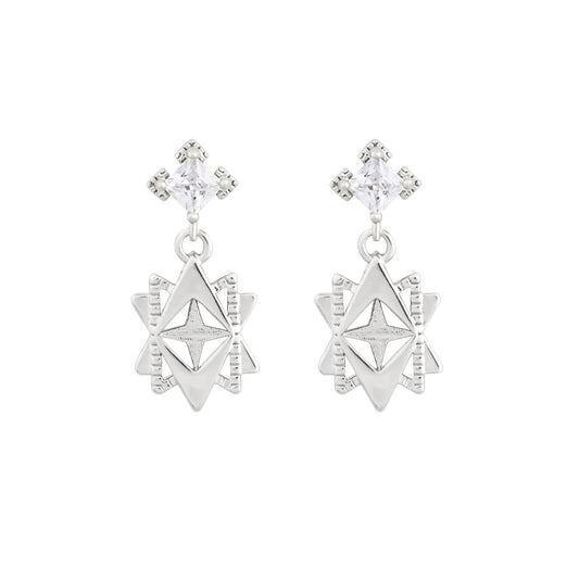 A Dusting of Jewels - Baroque Star Earrings | Silver