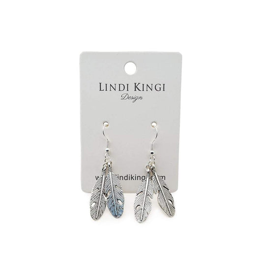 Double Feather Earrings | Silver by Lindi Kingi Design shop online now