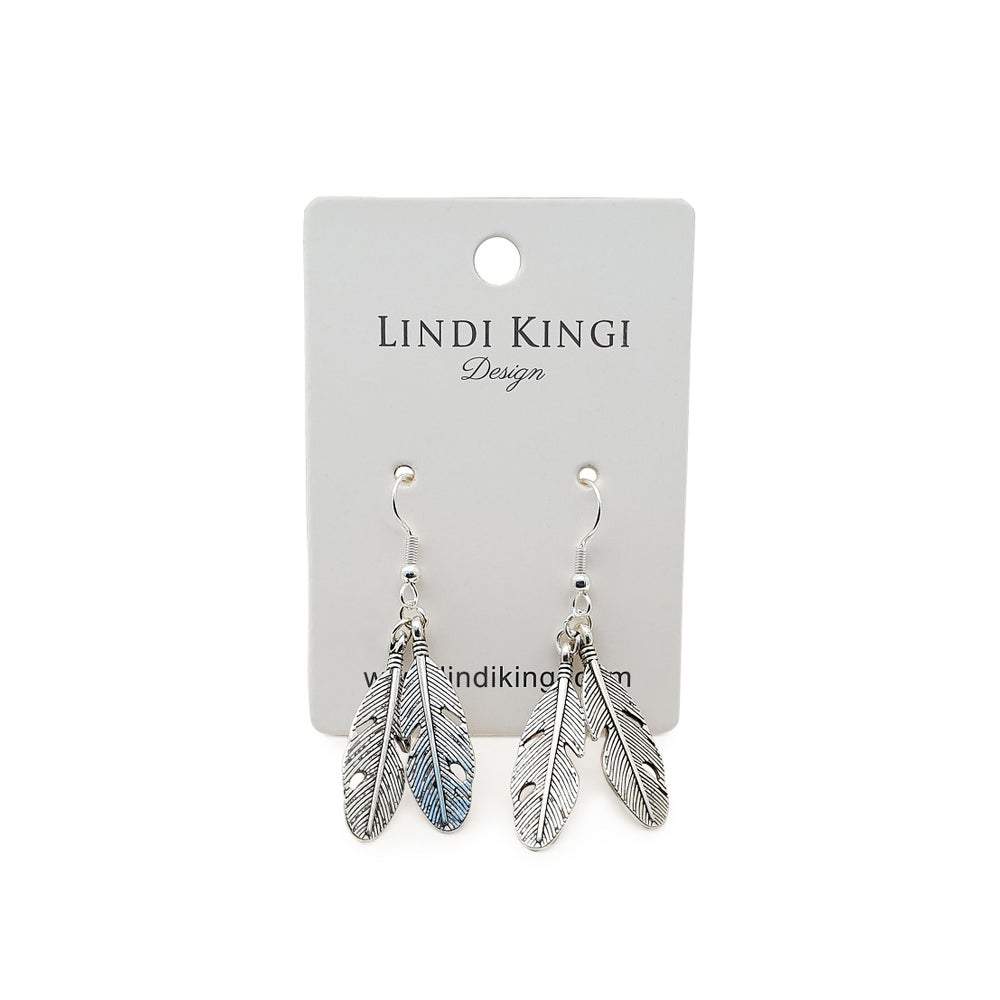 Double Feather Earrings | Silver by Lindi Kingi Design shop online now