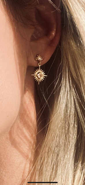 A Dusting of Jewels - Starburst Earrings | Gold and Champagne