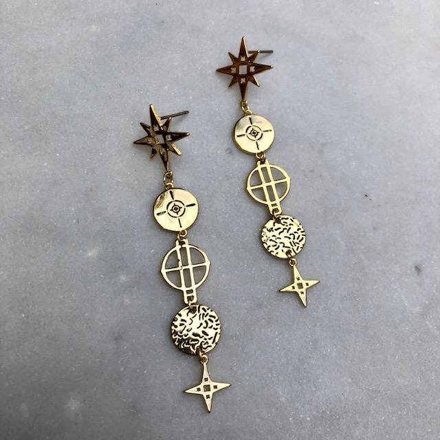 Star Drop Earrings | Gold by Lindi Kingi Design shop online now