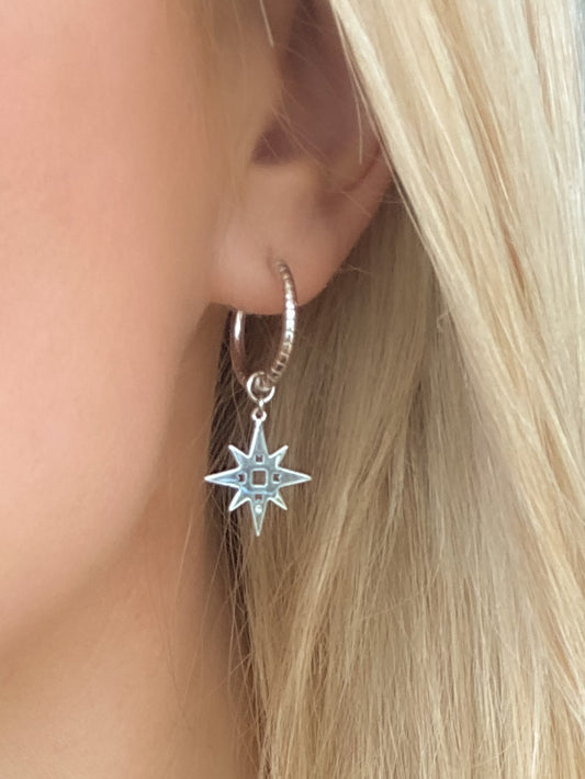 LKD Signature Star Hoops w Pink Star | Gold