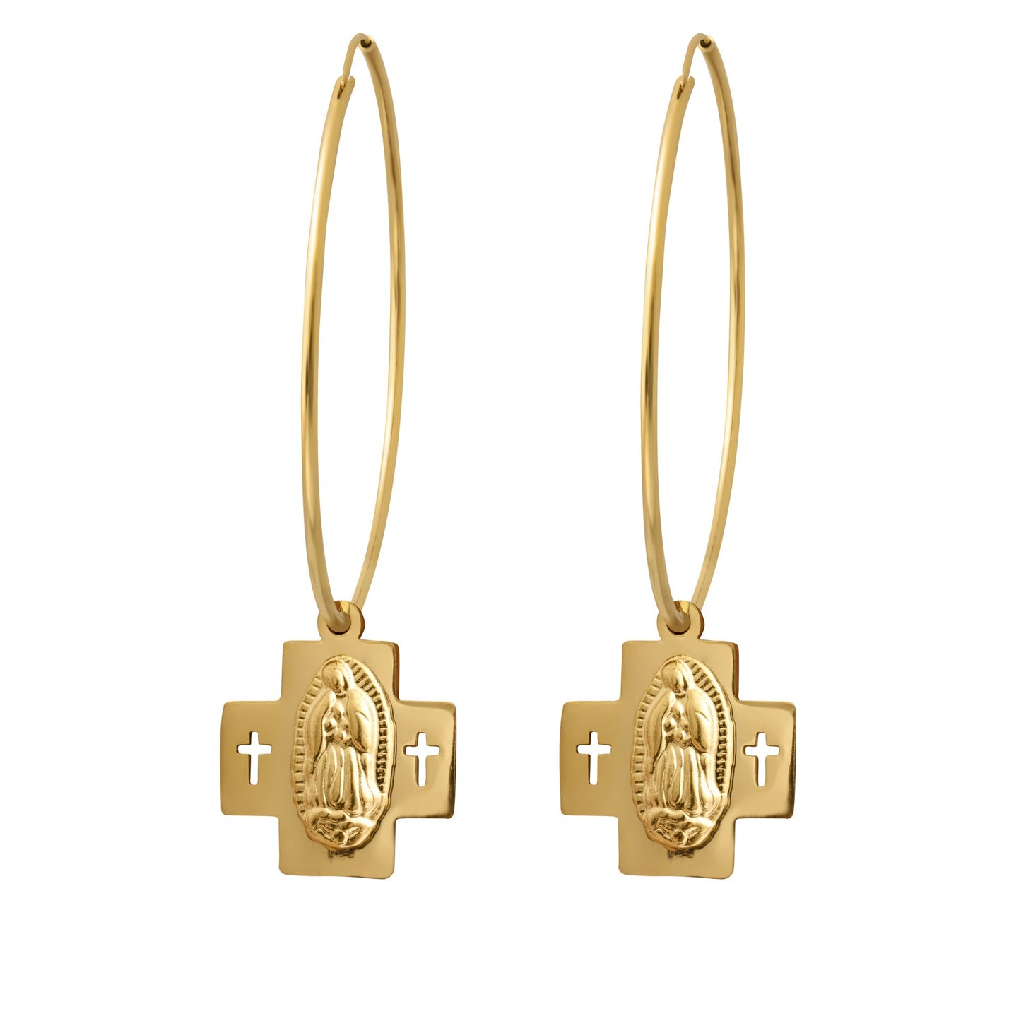 Saint Necklace Double Cross | Gold