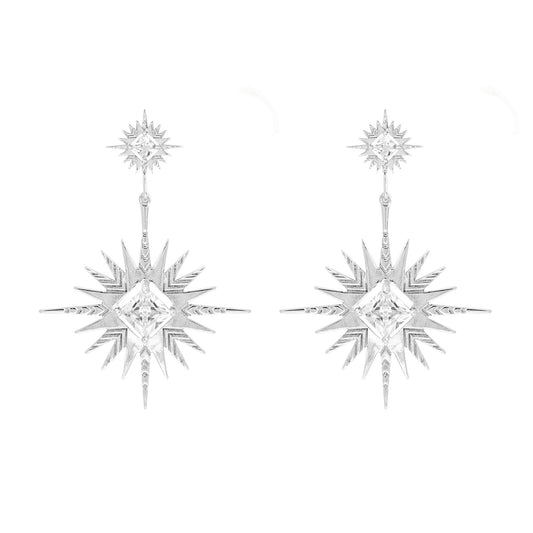 A Dusting of Jewels - Solar Earrings | Silver