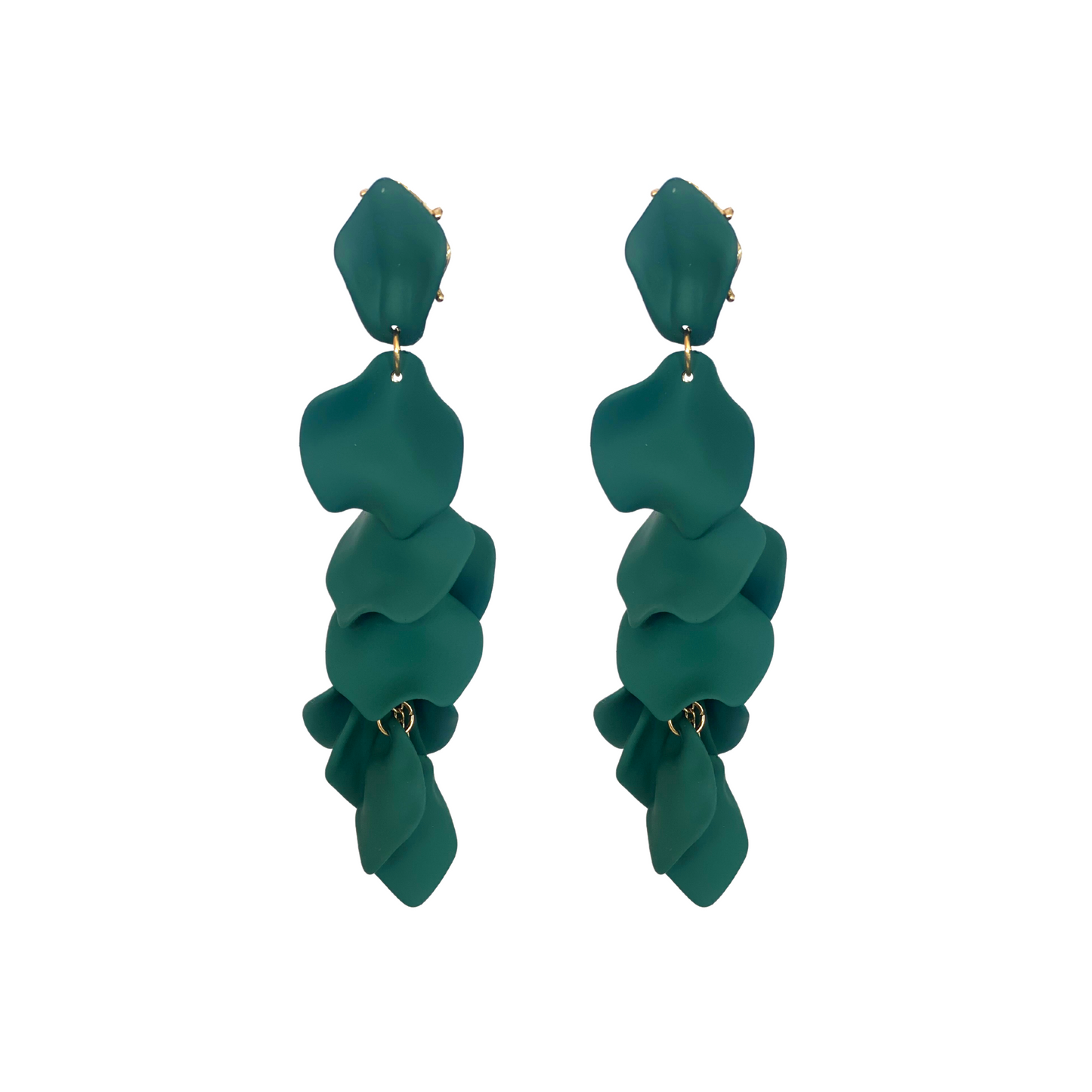 Metallic Green Drop Earrings