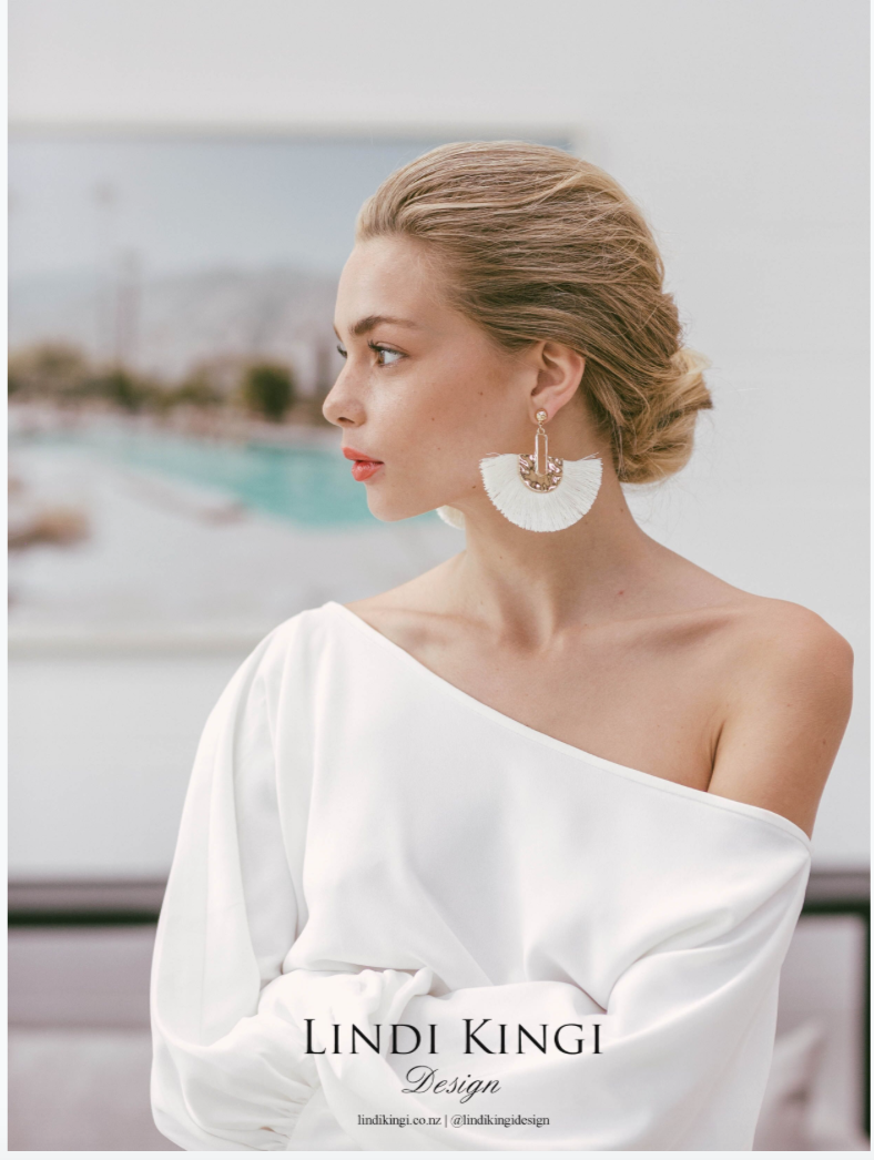 Fan Thread Earrings | Cream and Gold by Lindi Kingi Design | Shop online now LINDI KINGI x Kelly Fan Thread Earrings | Cream and Gold by Lindi Kingi Design | Shop online now LINDI KINGI x Kelly