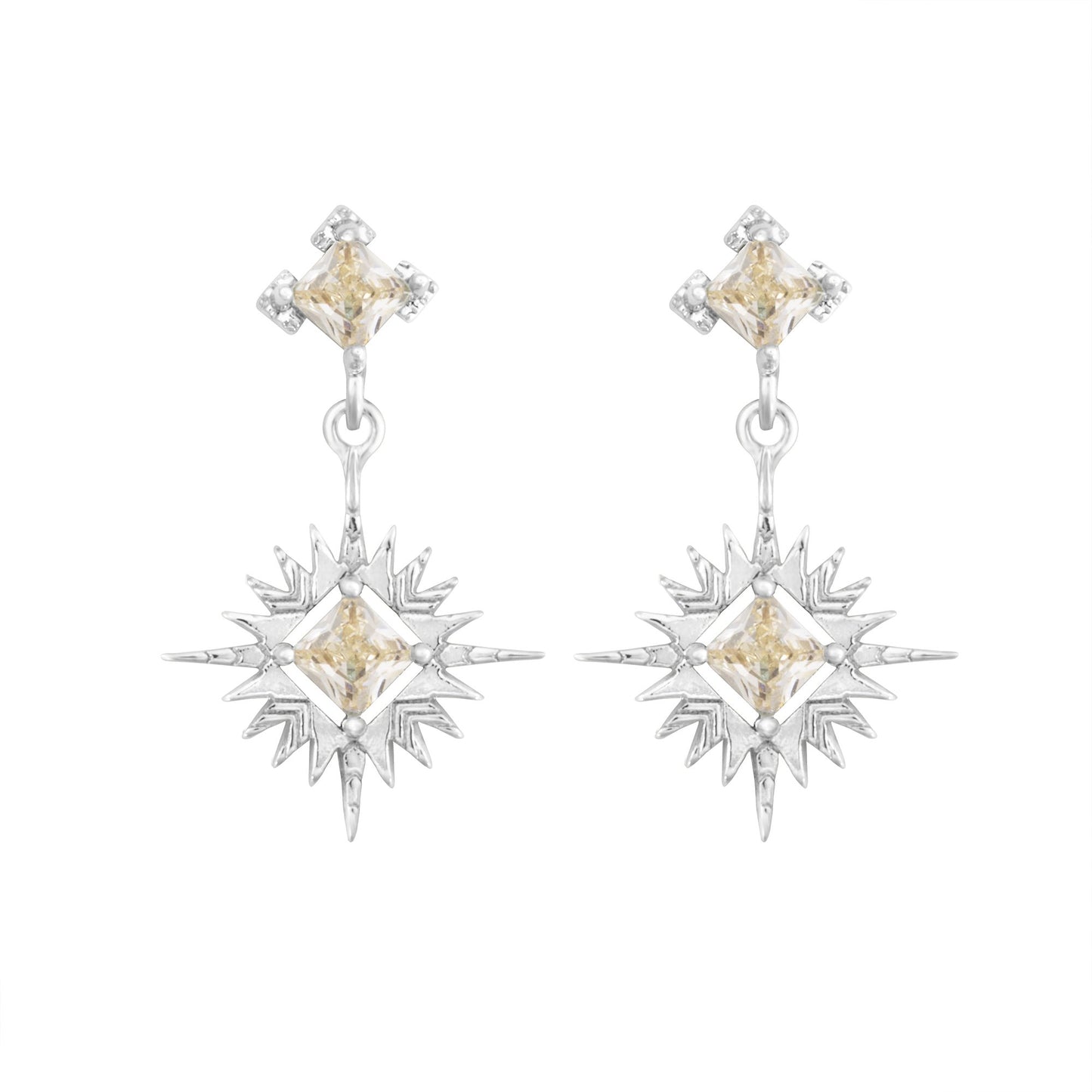 A Dusting of Jewels - Starburst Earrings | Gold and Champagne