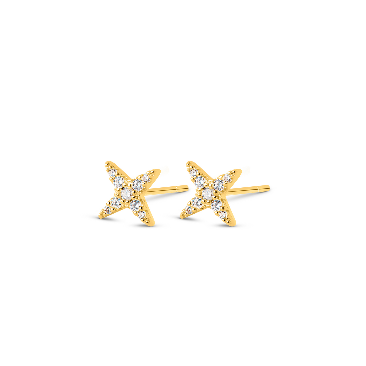 A Dusting of Jewels - Tiny Star Studs | Gold