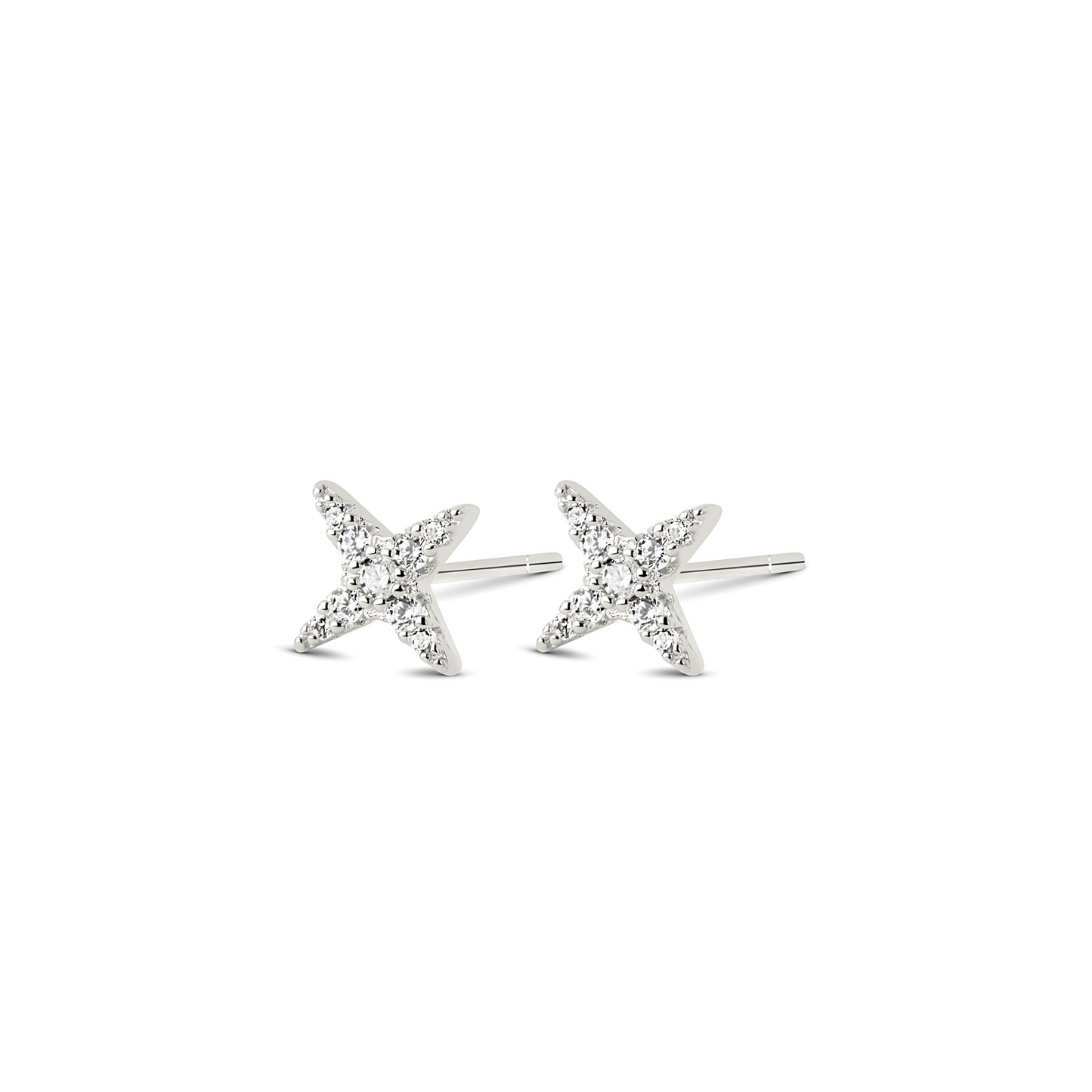 A Dusting of Jewels - Tiny Star Studs | Silver