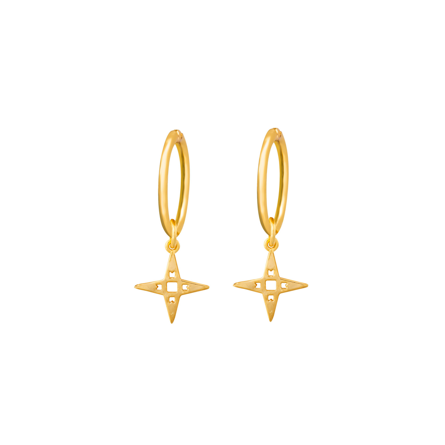 Starseed Gold Hoop and Star Earrings