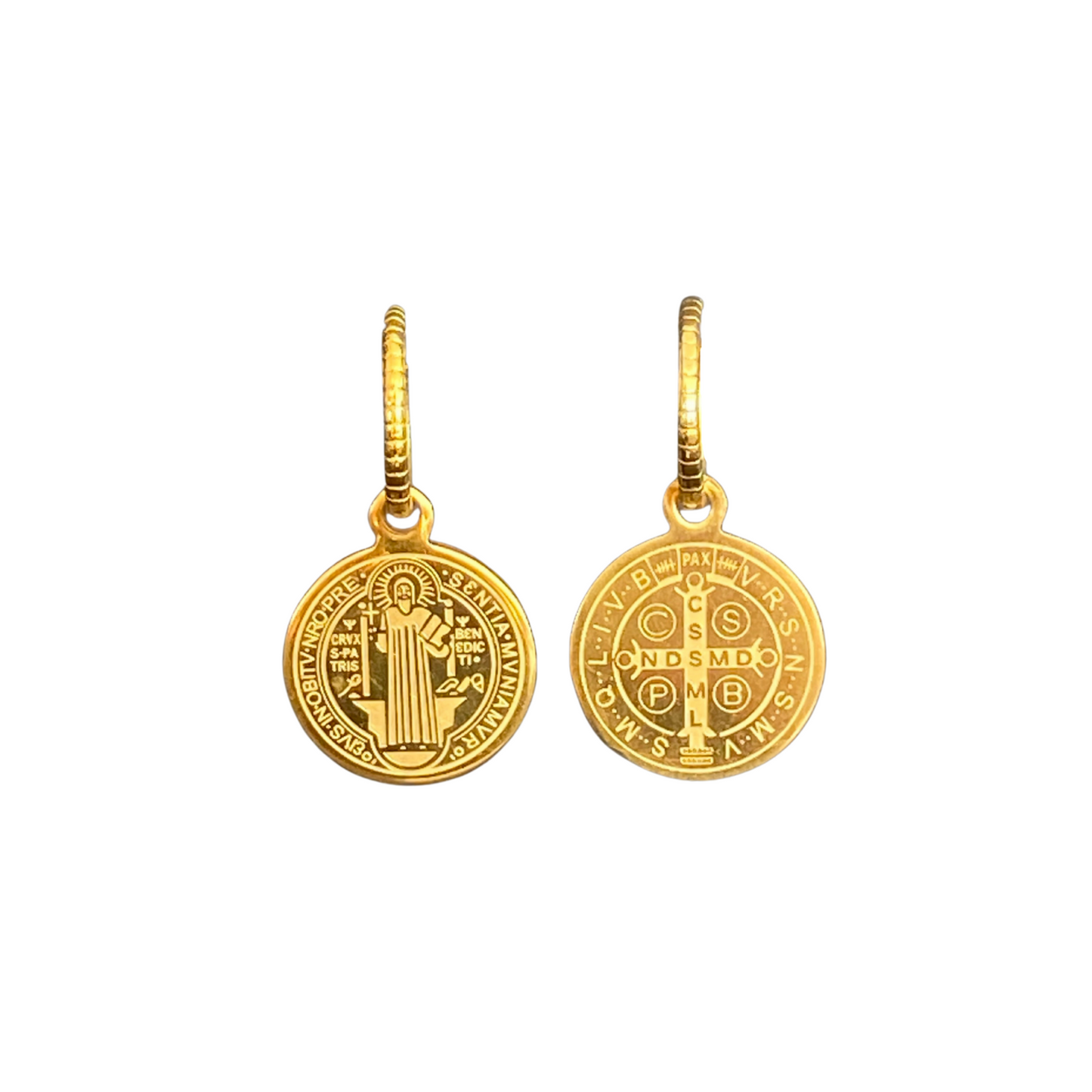 Saint Sleepers with engraved Hoop | Gold