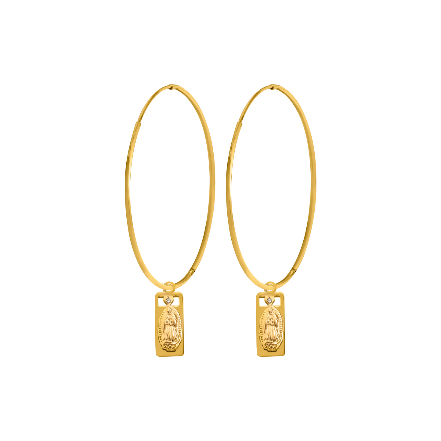 Saint Hoop Earrings | Gold