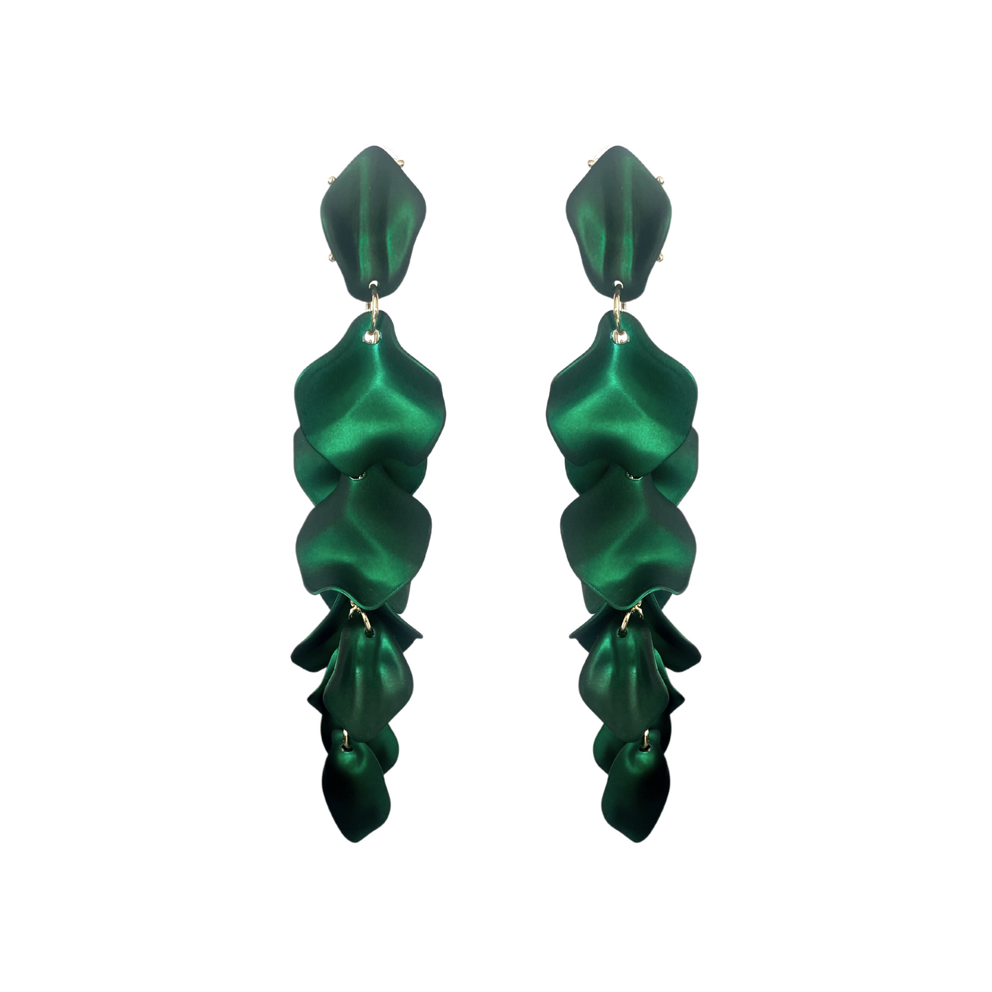 Metallic Green Drop Earrings