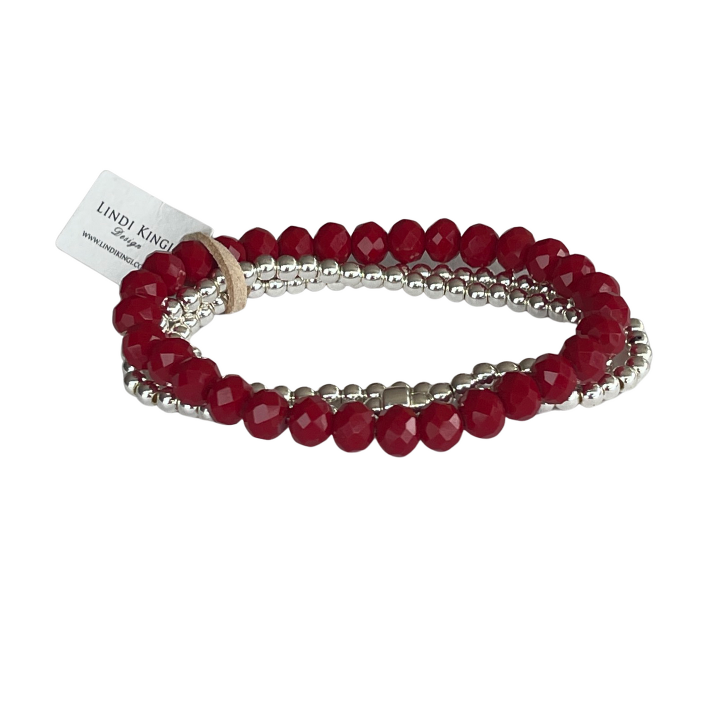 Beaded Bracelet Set  | The colour of LOVE with Charm - Limited Addition