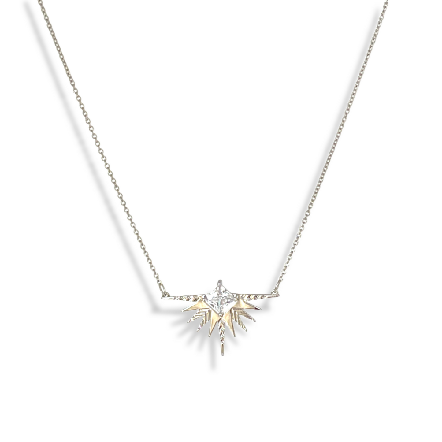 Dusting of Jewels - Solar Necklace | Gold with White Stone