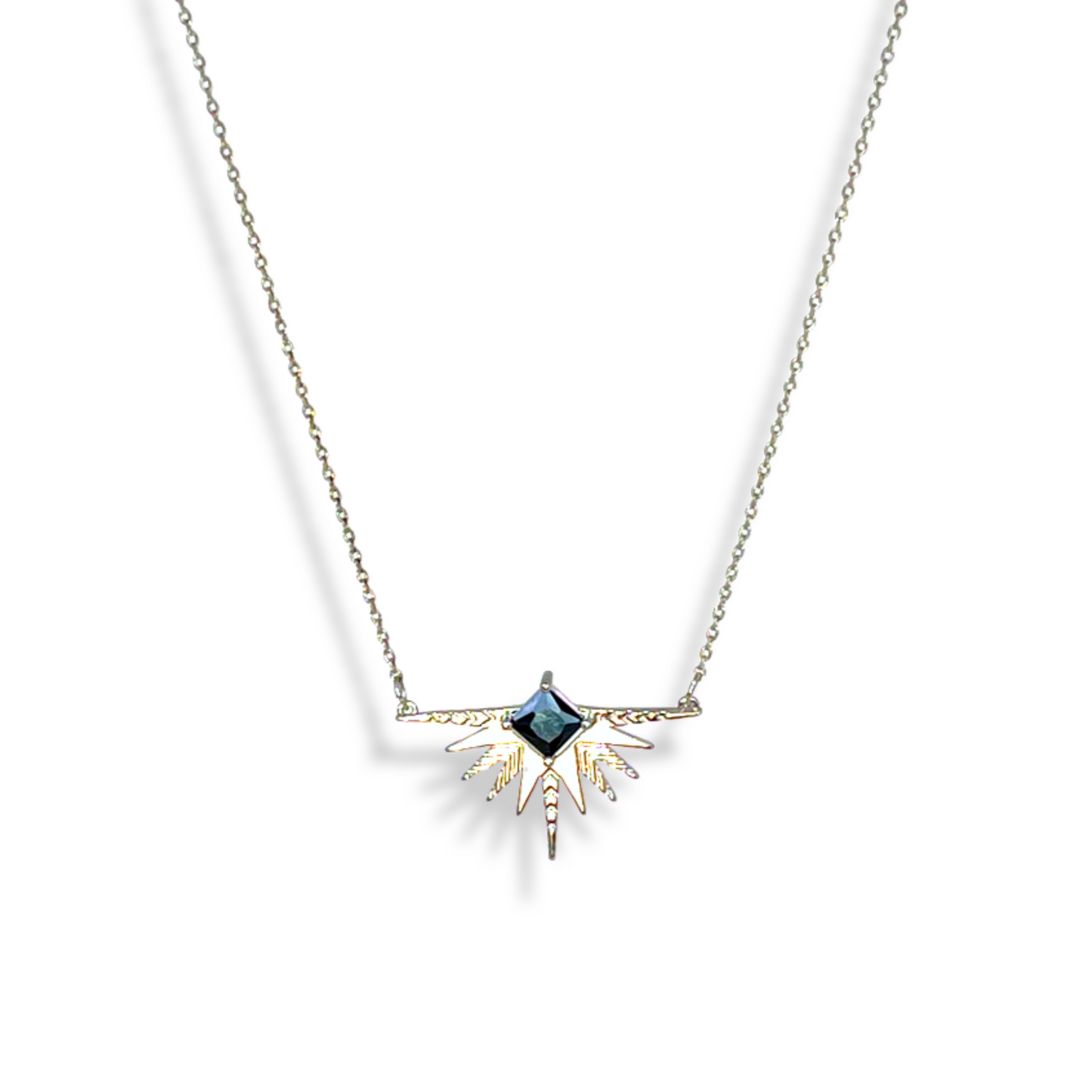 Dusting of Jewels - Solar Necklace | Gold with White Stone