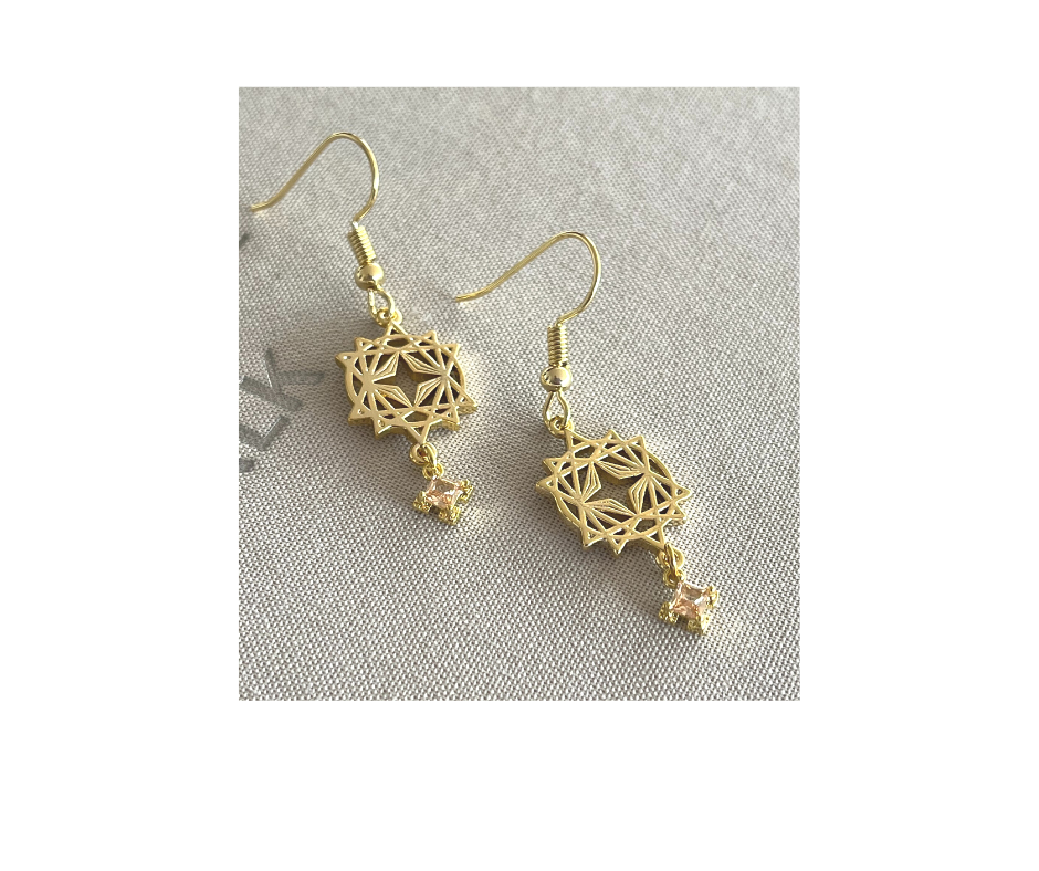 Starseed Mini Champagne Embellished Earrings | Gold