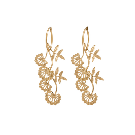 Floral Vine Hoop Earrings