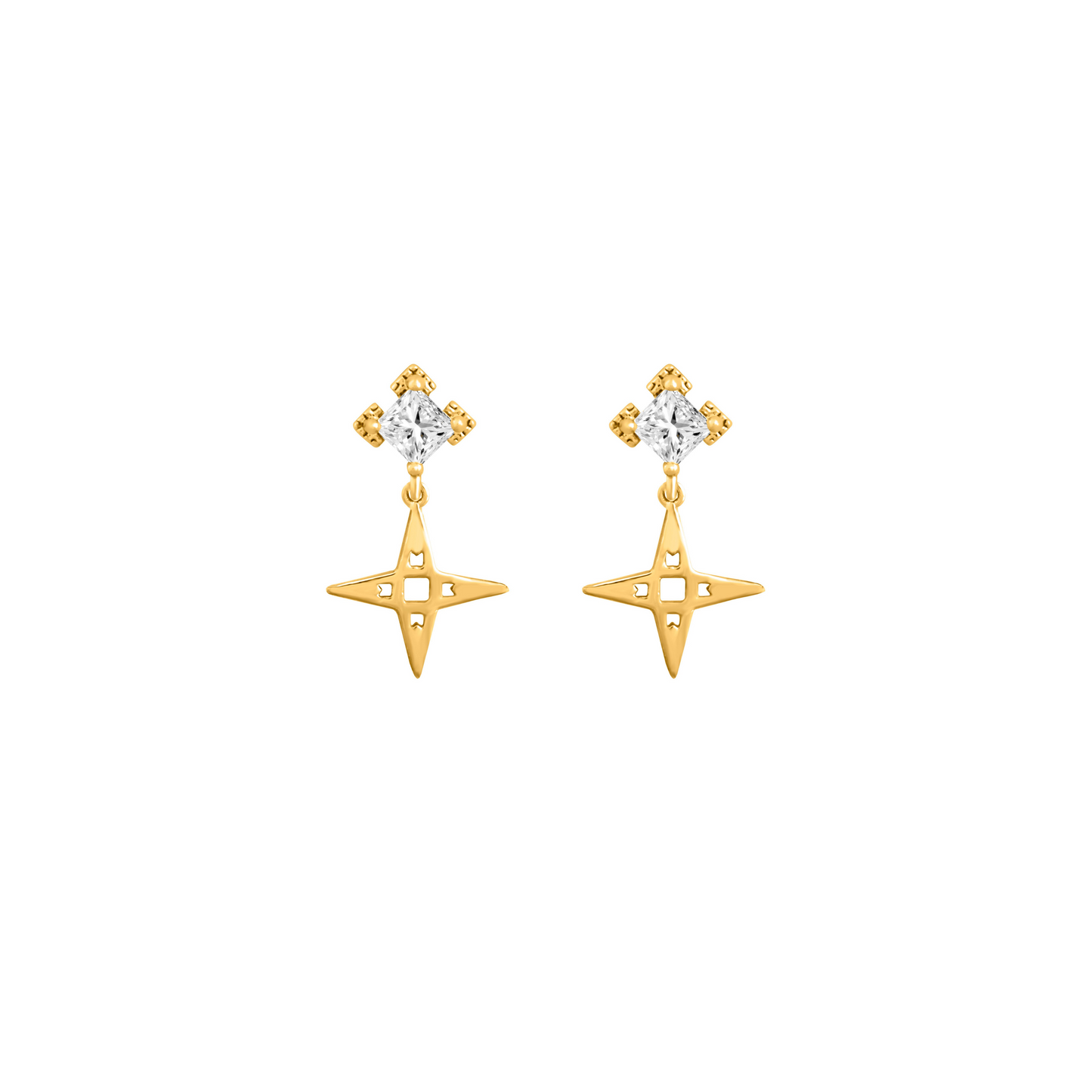 Star Stud Earrings | Platinum