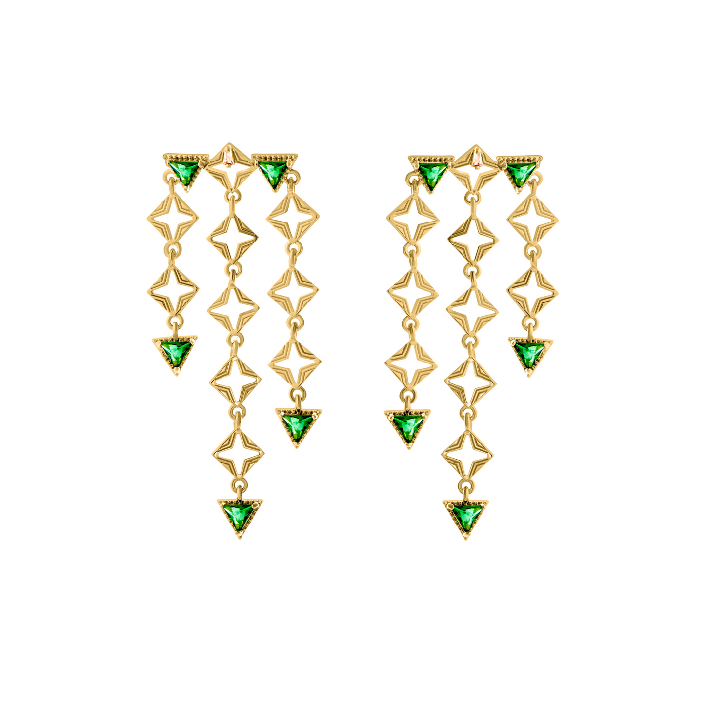 Byzantine Romance - Emerald Byzante Earrings | Gold